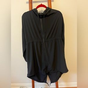 Zella black long lightweight trench.